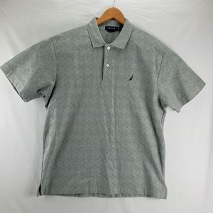 Nautica Men's Large Grey Polo with Boat J4